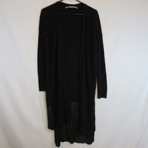 Athleta Black Long Duster Cardigan Sweater